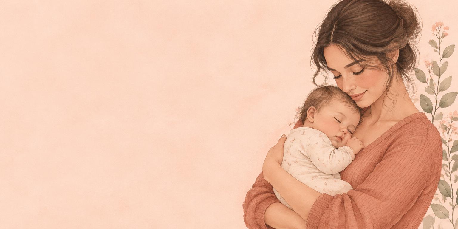 Une maman tient tendrement son bébé dans ses bras.